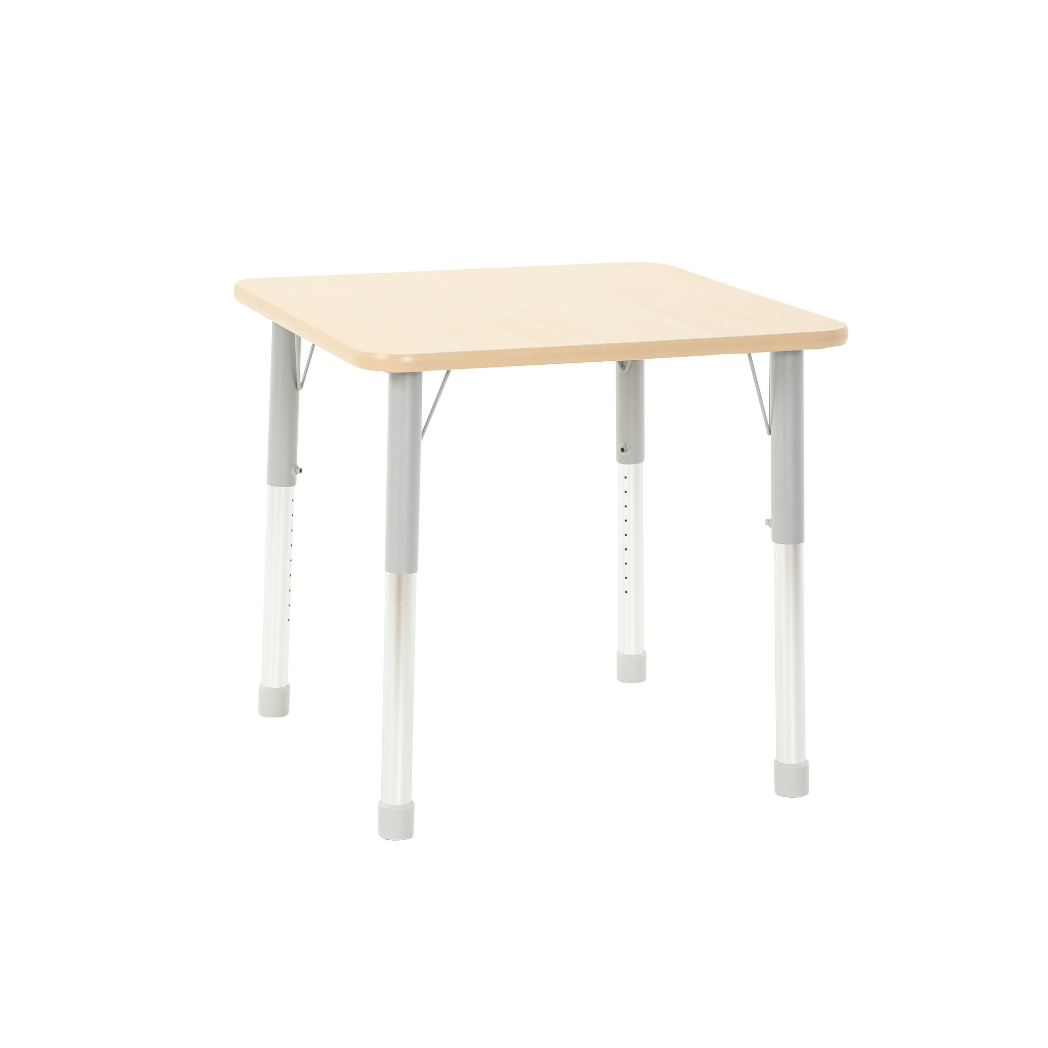 Höhenverstellbarer Tisch Owlaf, höhenverstellbar in 5 Stufen: 46-53-59-64-71 cm, 75x75 cm, Tischplatte Ahorn Melamin