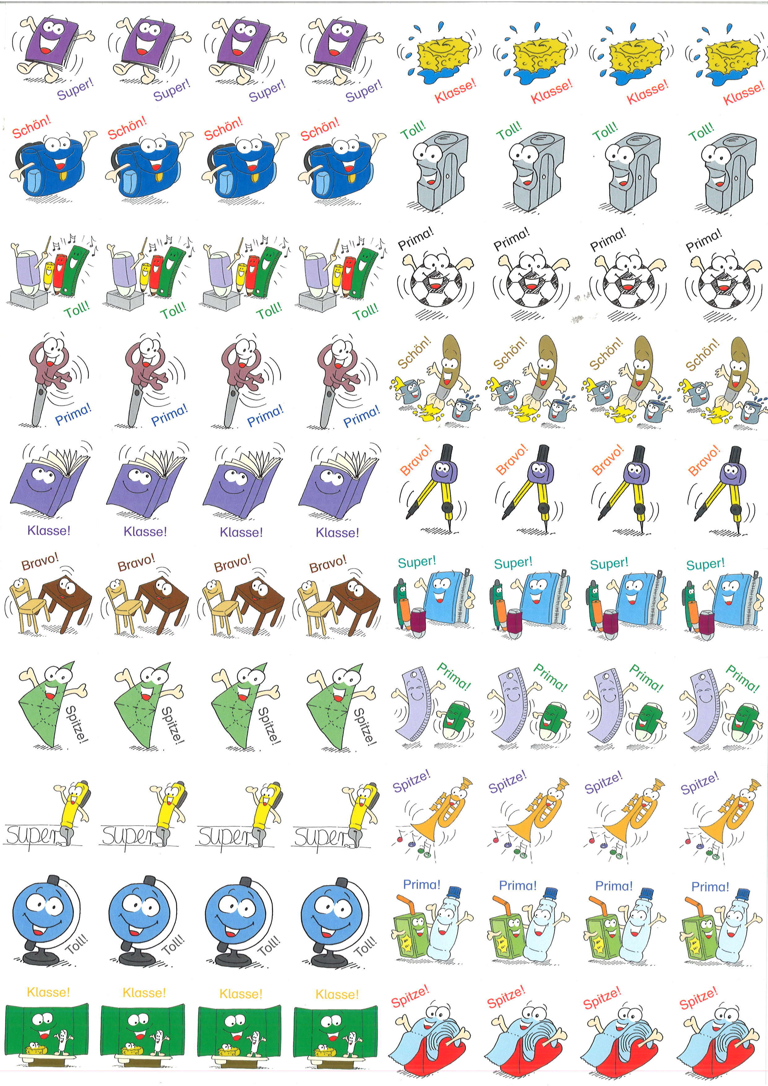 800 lustige Lobsticker, 1. bis 4. Klasse