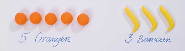 Rechen-Früchte bunt gemischt, Mathe-Spielmaterial,