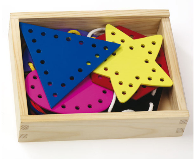 Geometrische Formen zum Fädeln, 7 Stück, 3-6 Jahre