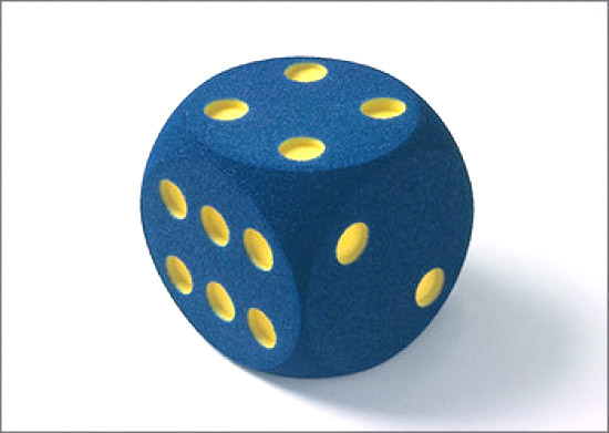 Augenwürfel groß 16 cm, blau