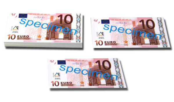 100 Stück Euro-Scheine Spielgeld zu 10 Euro