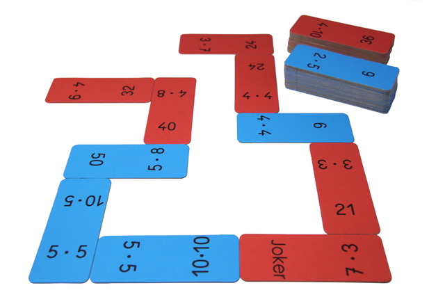Domino Multiplikation im 100er Zahlenraum, 2-4 Spieler