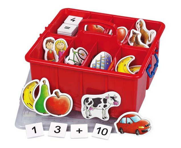 Rechnen mit Bildern in der Kunststoffbox, 196 magnetische Teile, 5-7 Jahre