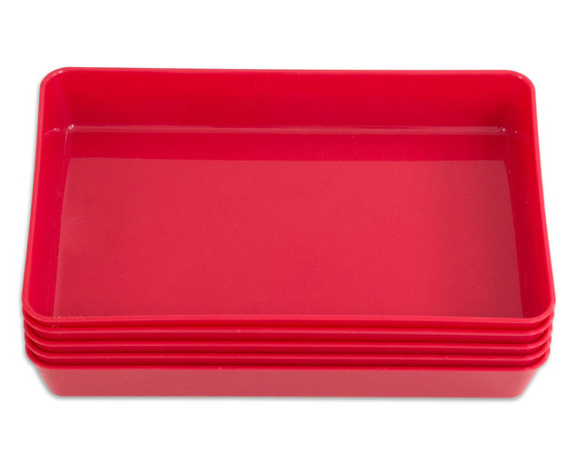 Set mit 5 Materialschalen, klein, rot, ab 3 Jahre