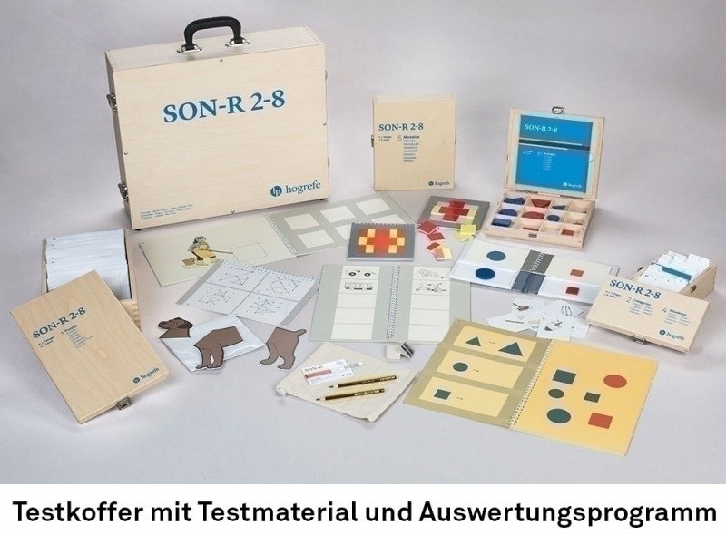 SON-R 2-8 Non-verbaler Intelligenztest (Testkoffer mit Testmaterial, inkl. Auswertungsprogramm ohne Auswertungsbogen und Manual)