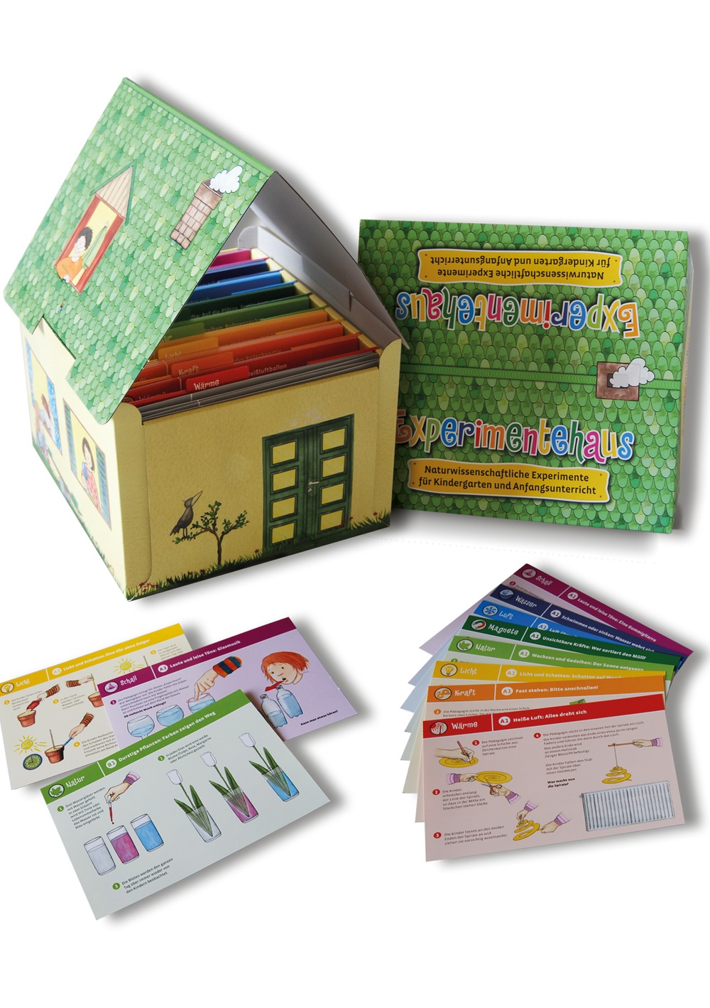 Experimentehaus, 4-9 Jahre zur Umwelt, Kraft/Energie, Luft, Wasser, Licht/Optik, Wärme, Schall, Magnete, Natur/Stoffe