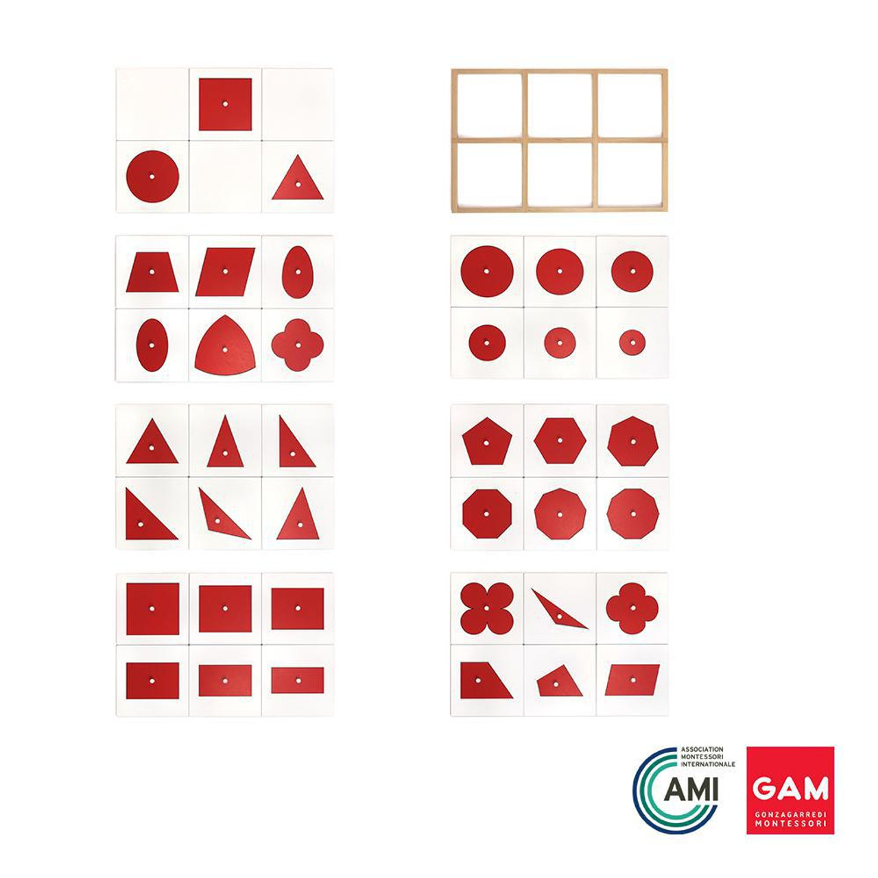 GAM Geometrische Einsätze: Rot und Weiß, ab 3 Jahren
