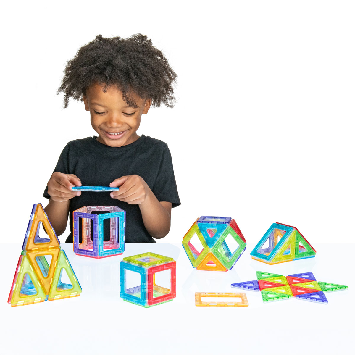 Translucent Magnetic Polydron Formen-Set, 64 Teile