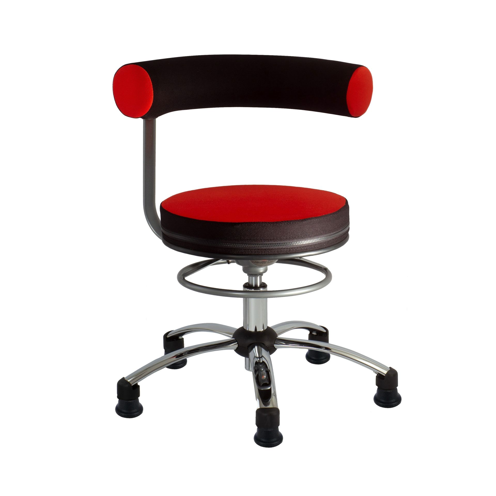 Sanus Gesundheitsstuhl 42-51 cm, Stoff rot/schwarz, mit Gleiter