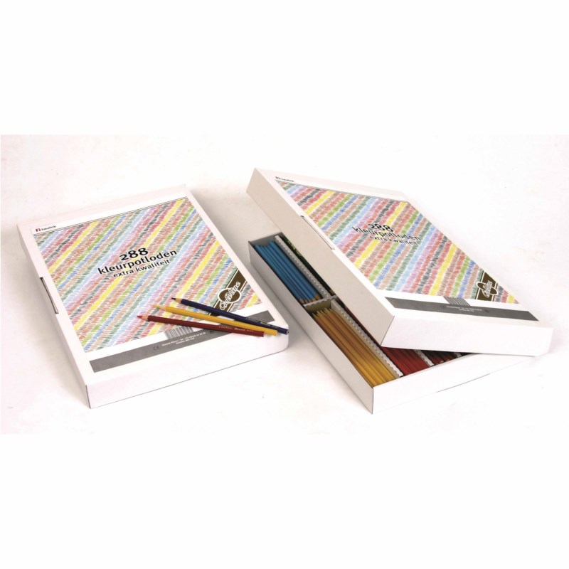 Buntstifte Hexagonal Goldline - Heutink - Karton mit 288 Stück - 12 Farben gemischt