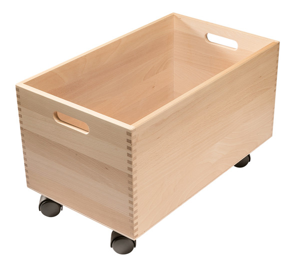 Rollcontainer Puzzle-Container mit Fahrgestell, leer, Buche natur