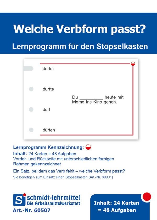 Stöpselkarten 'Welche Verbform passt?'