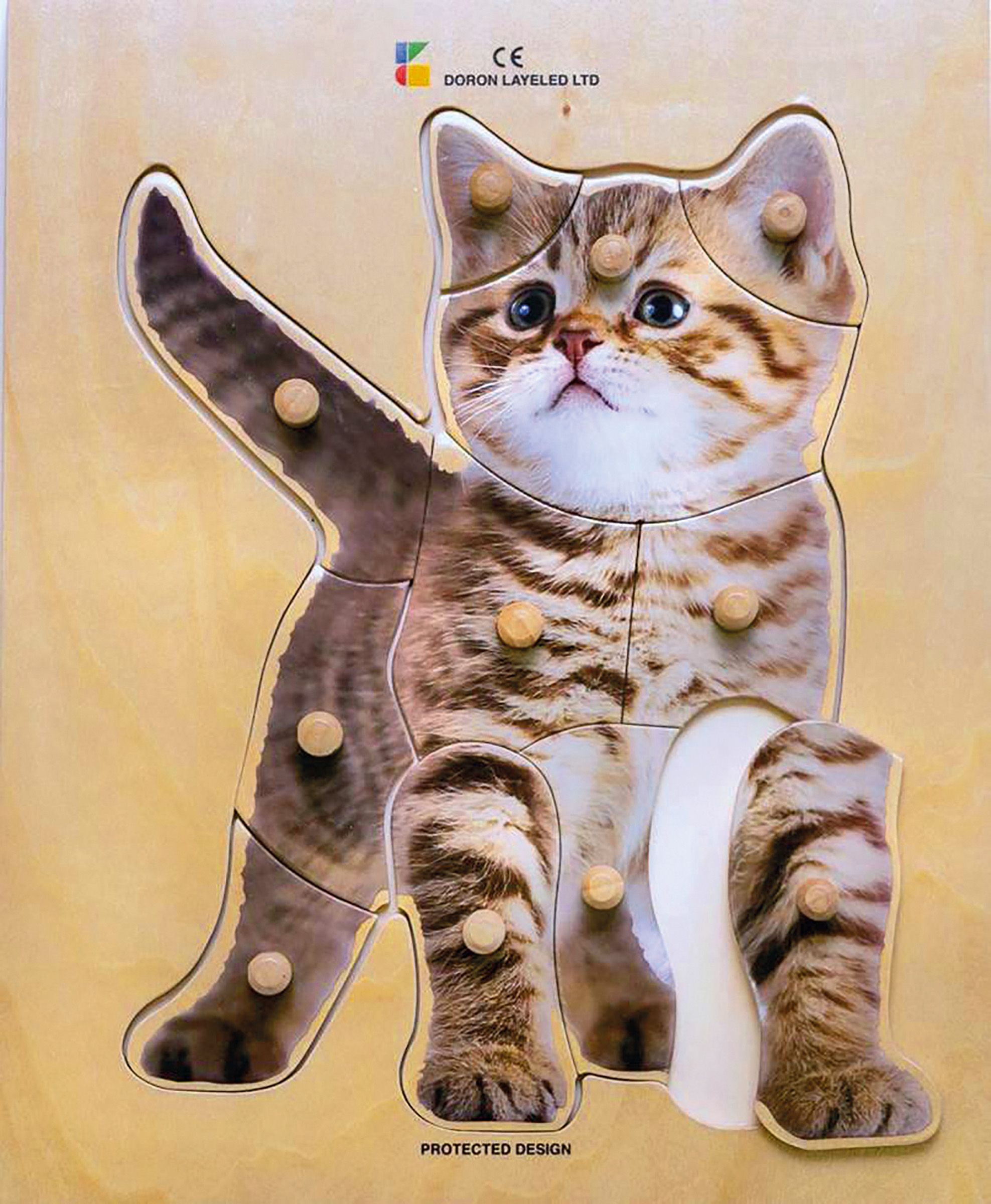 Holz-Puzzle Katze mit großen Griffen, ab 2 Jahre