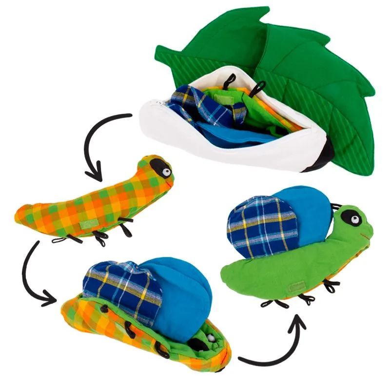 Schmetterlings-Projekt Komplett-Set: Zuchtset, Lebenszyklus-Holzbox, Stoffmodell & Tagebuch
