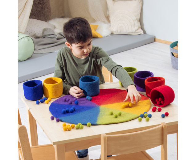 Filzsortierset mit Schalen und Perlen 120-teilig, 3-6 Jahre