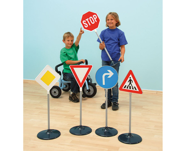 Set mit 10 großen Verkehrsschildern von 72 cm, 4-9 Jahre