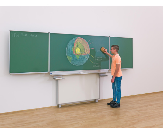 Gestell-Klappschiebetafel, feststehend (grün, 200x100cm)