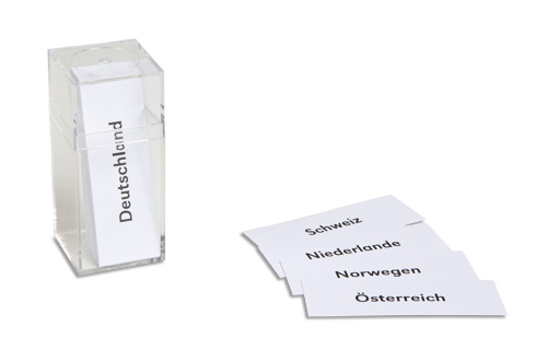 Bezeichnungskarten Europa, in Kunststoff-Box