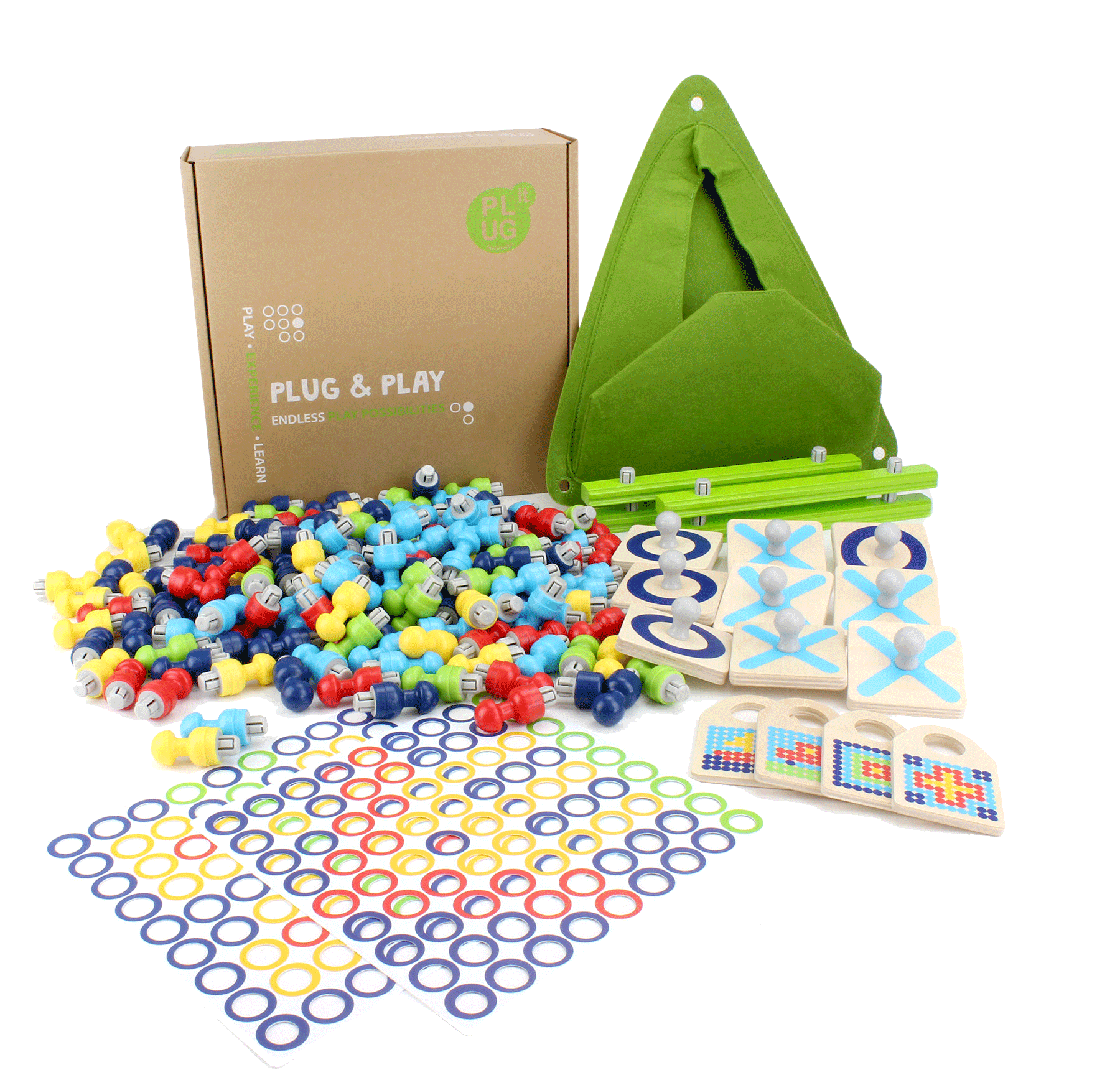 PLUG it Tic Tac Toe und Steckspiel Set, ab 3 Jahren