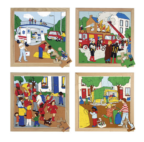 Thema-Puzzles Straße - 4er Set, ab 4 Jahre