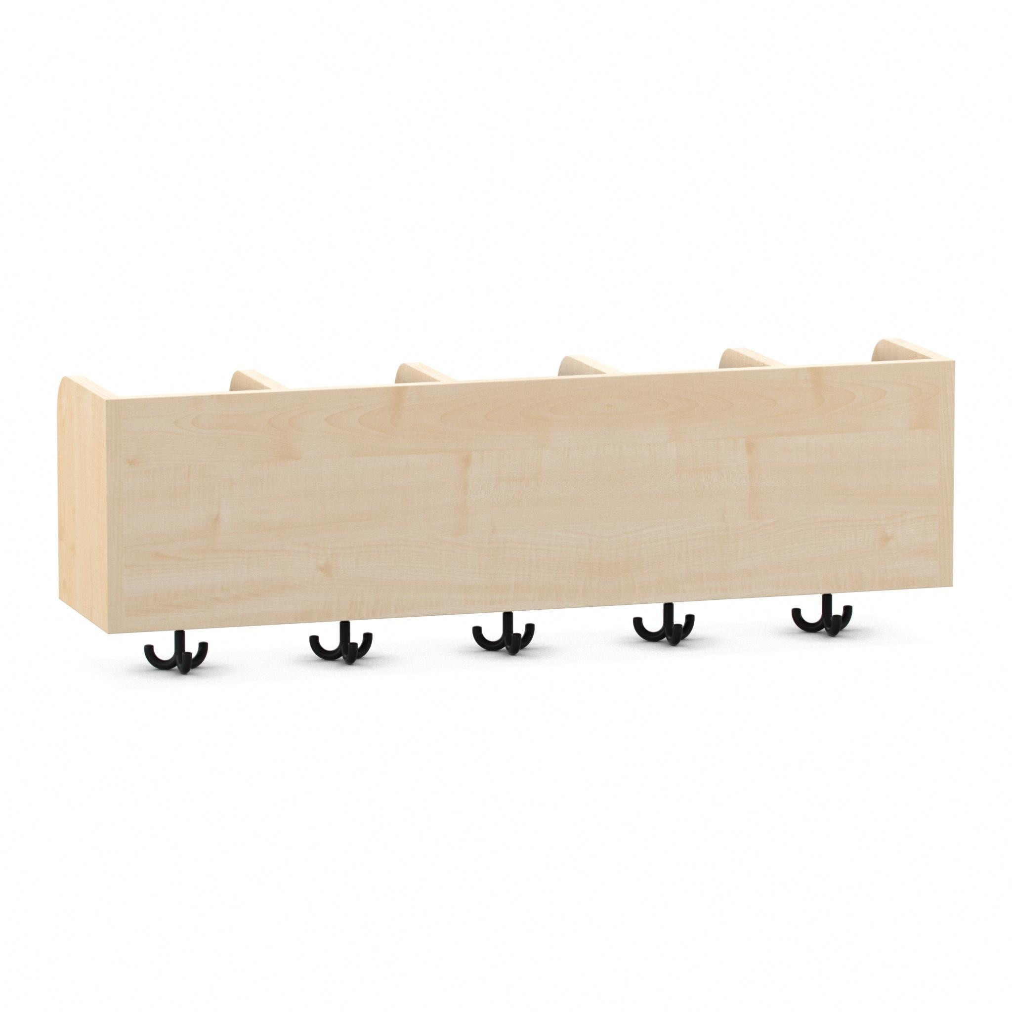 Flexeo Hängegarderobe Armadio, Ahorn honig, HxBxT: 33 x 100 x 23 cm, mit 5 Haken