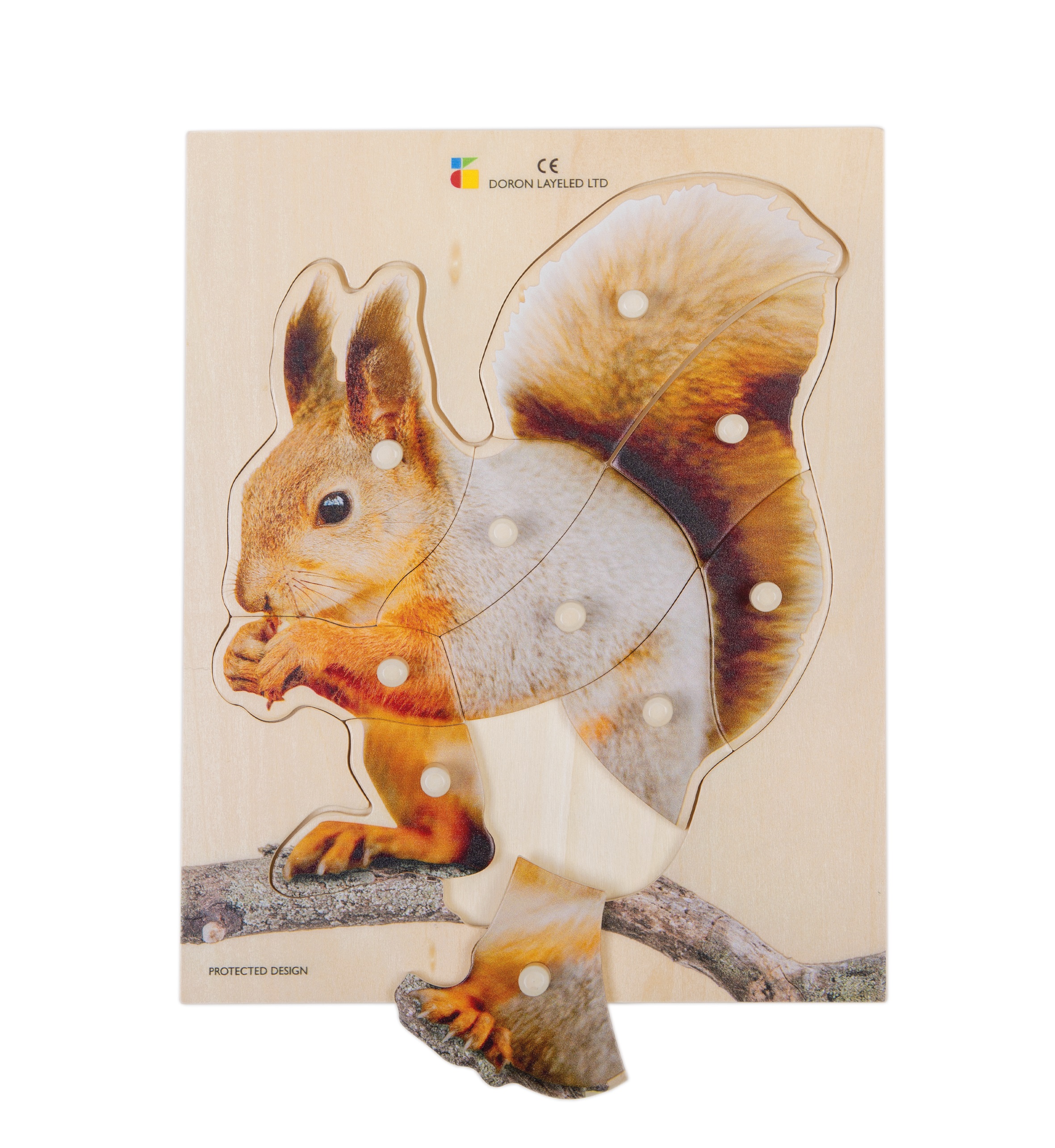 Holz-Puzzle Eichhörnchen mit großen Griffen, ab 2 Jahre