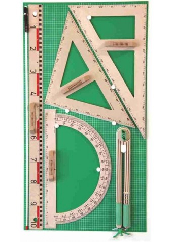 Wandtafelzeichengerätesatz RE-Wood® mit Vollmagnetstreifen (165134.M00)