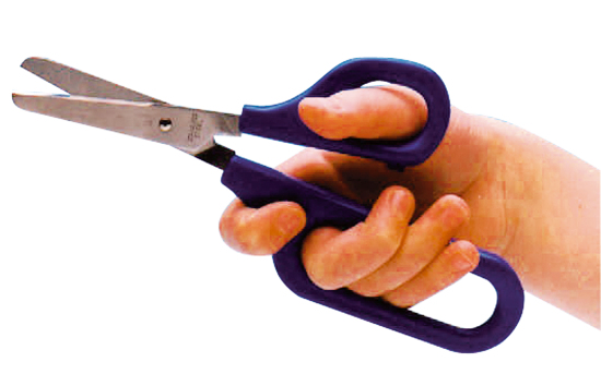 Schere mit großer und kleiner Fingerhalterung blau
