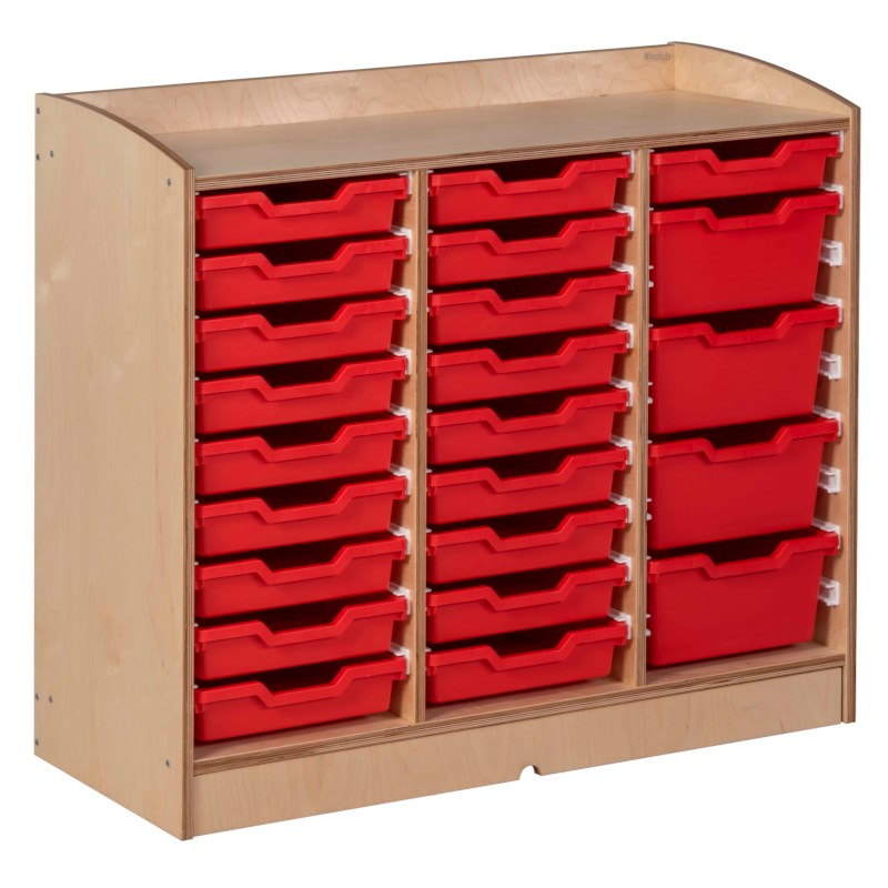 Regal für Schubladen, Birkenfurnier, OHNE Schubladen und Schienen