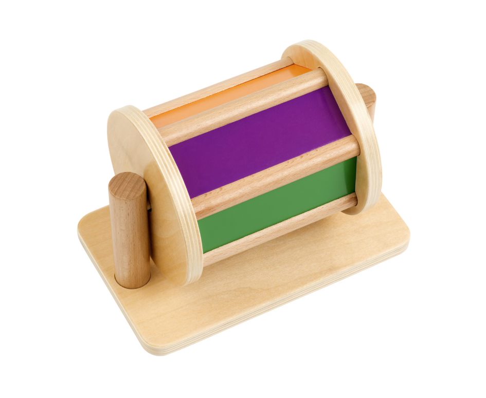 Spin the drum, bunte Klangrolle im Drehständer, 7-11 Monate