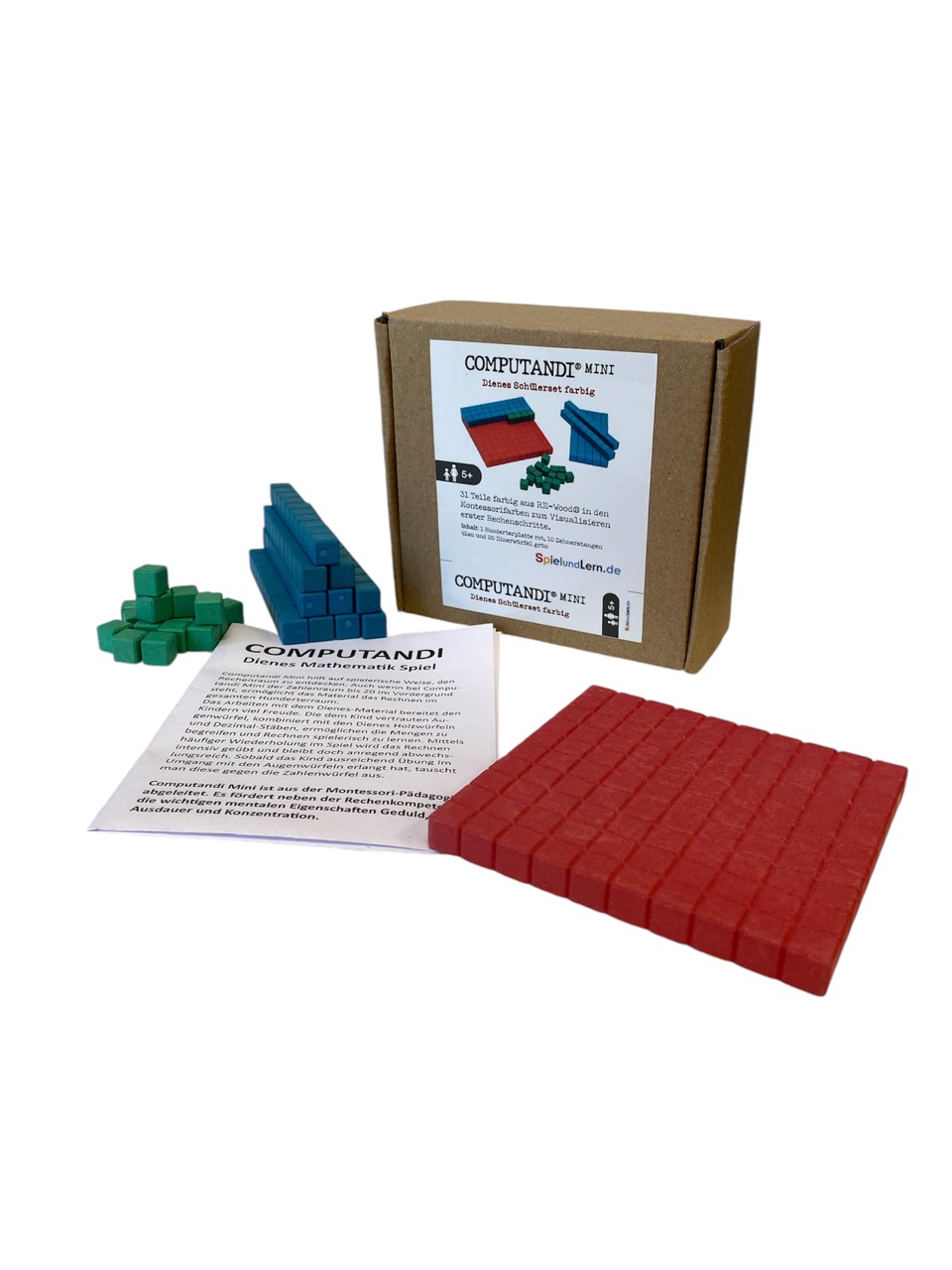 Dienes Schülerset, COMPUTANDI MINI, 31-teilig, aus RE-Wood® bunt
