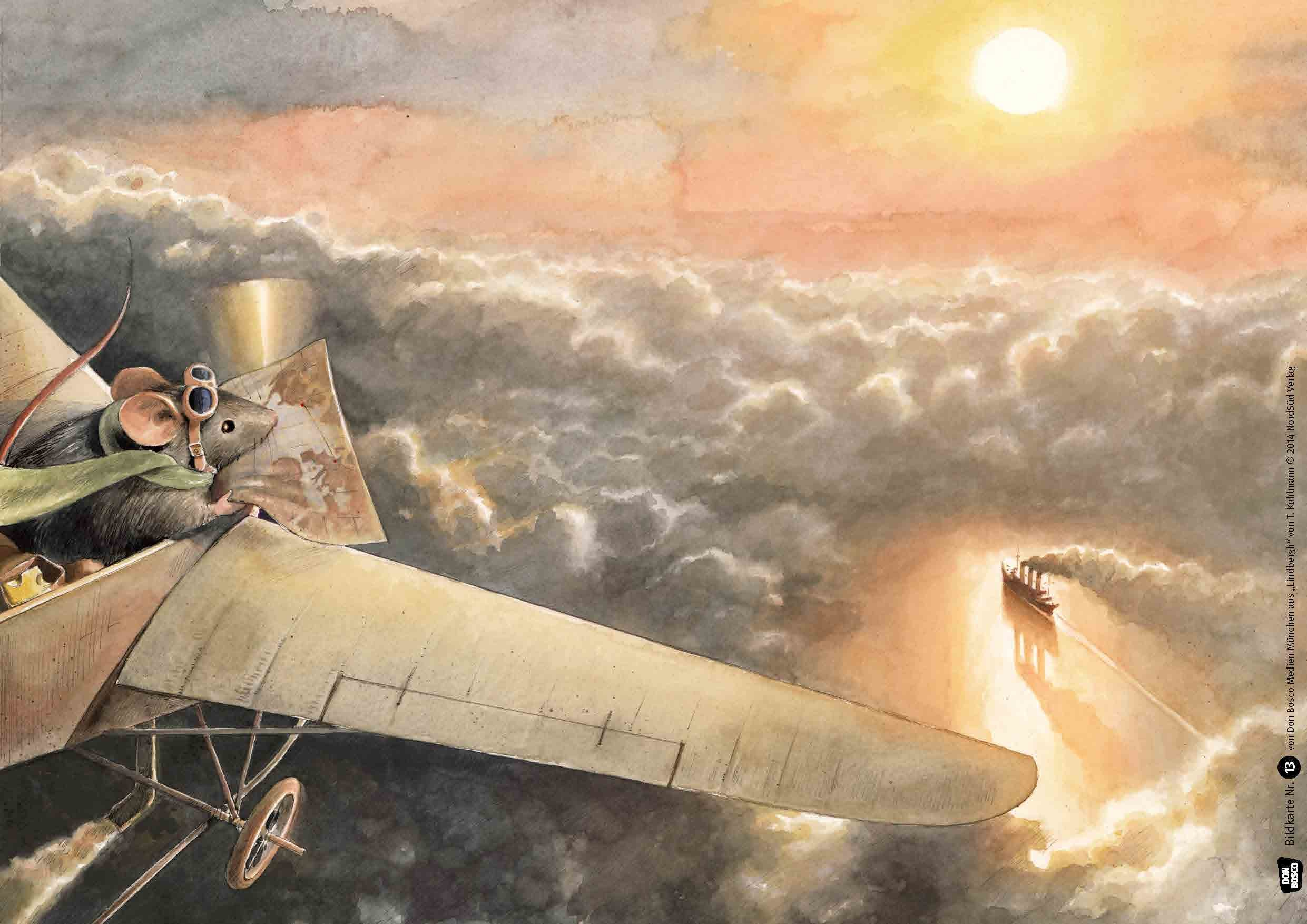 Kamishibai Bildkartenset - Lindbergh: Die abenteuerliche Geschichte einer fliegenden Maus, 5-10 Jahre