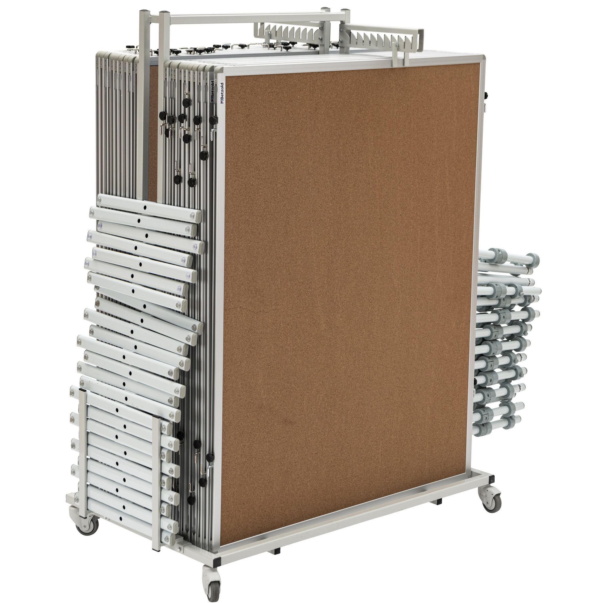 Stelltafel-Set Unicolor mit Wagen, 24 Stativen, 20 Korktafeln