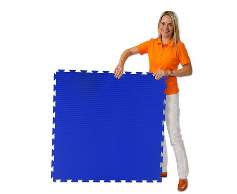 Fallschutzmatte Standard, Puzzlematte rot-blau, 100x100 cm