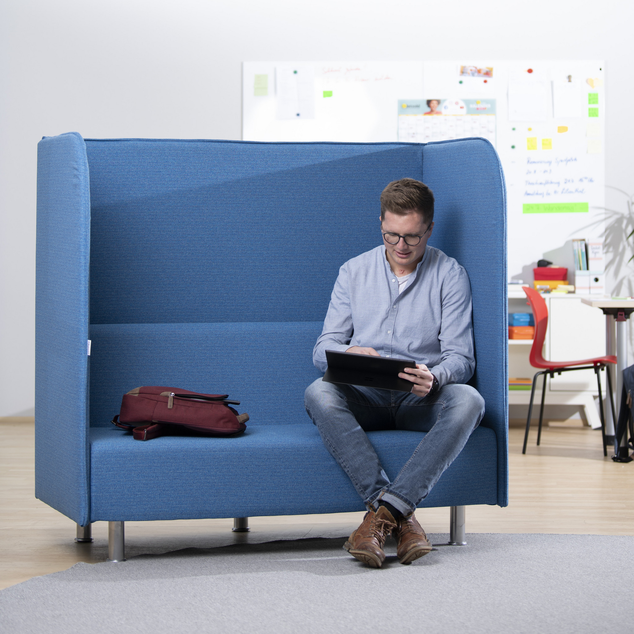 xilent Schallschutzsofa, türkis-grün, Sitzhöhe 38 cm