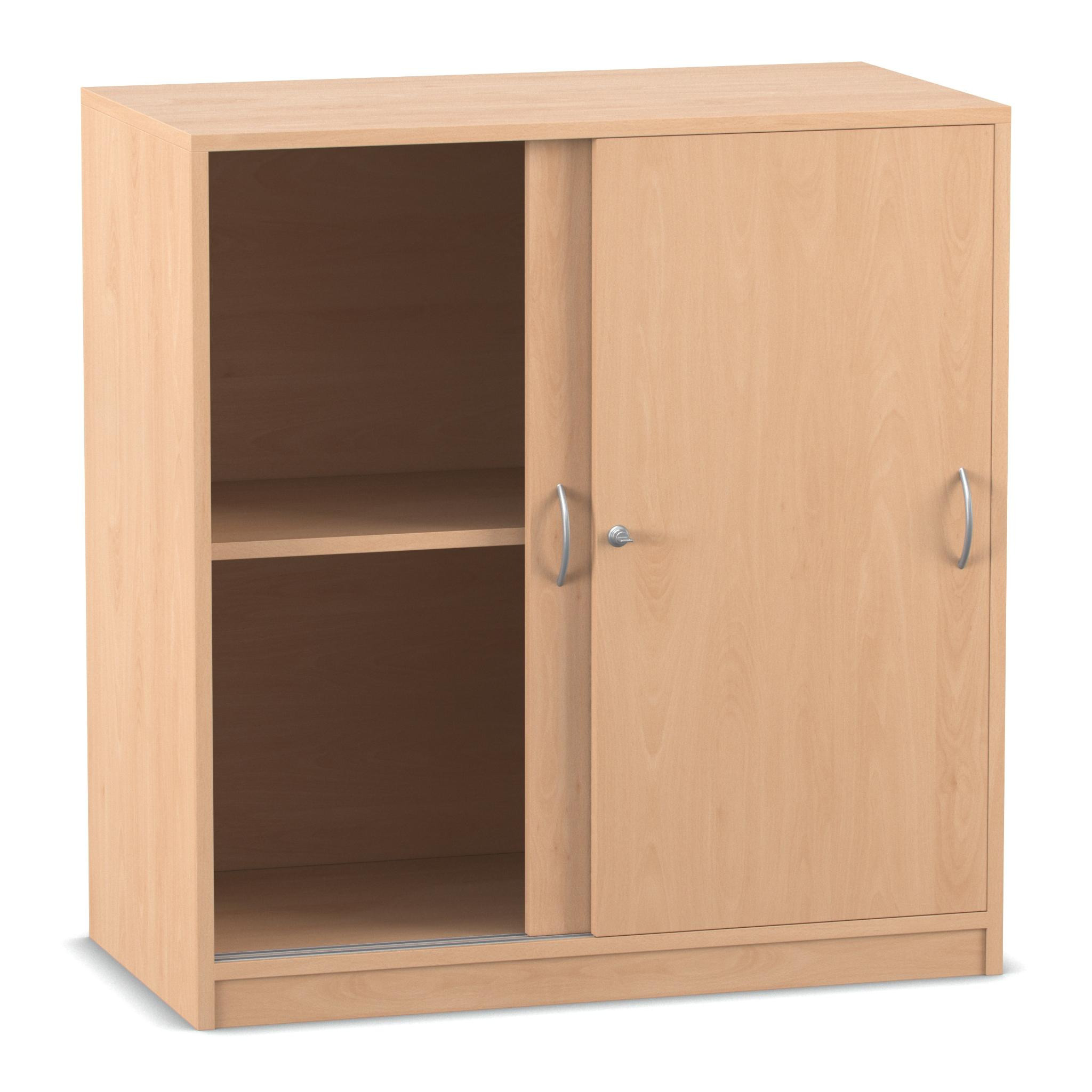 Flexeo® Schiebetürenschrank, 2 Fächer, Buche hell, HxBxT 99,1 x 94,4 x 38 cm