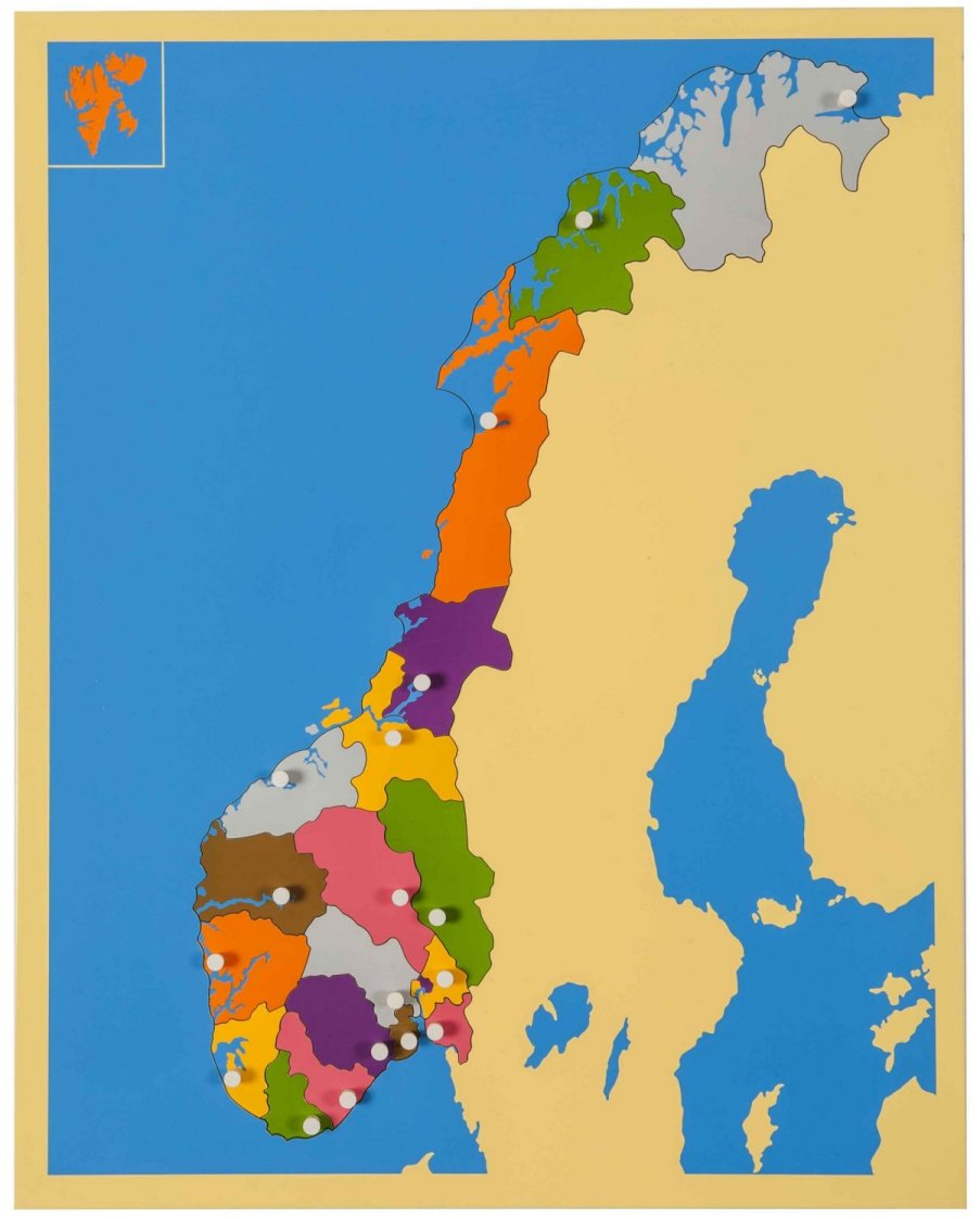 Montessori Puzzlekarte Norwegen, ab 5 Jahre