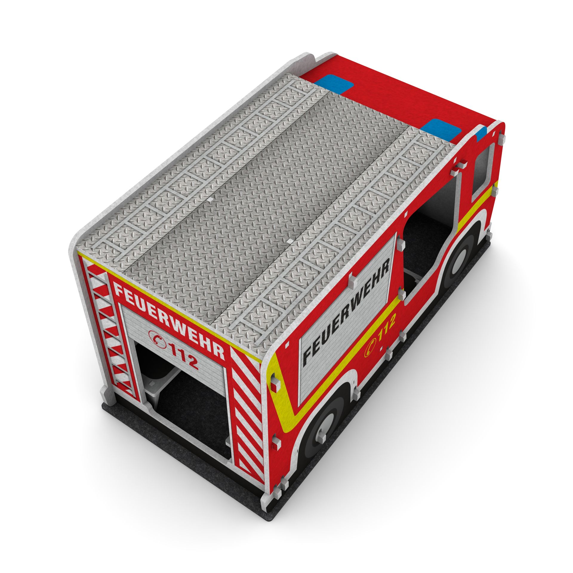 Schallschutz Spielhaus Feuerwehrauto, B1-zertifiziert, 100 x 111 x 205 cm