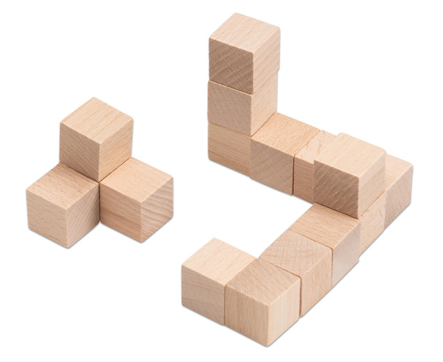 Holzwürfel, natur, 150 Stück, in Stapelbox, 3-13 Jahre
