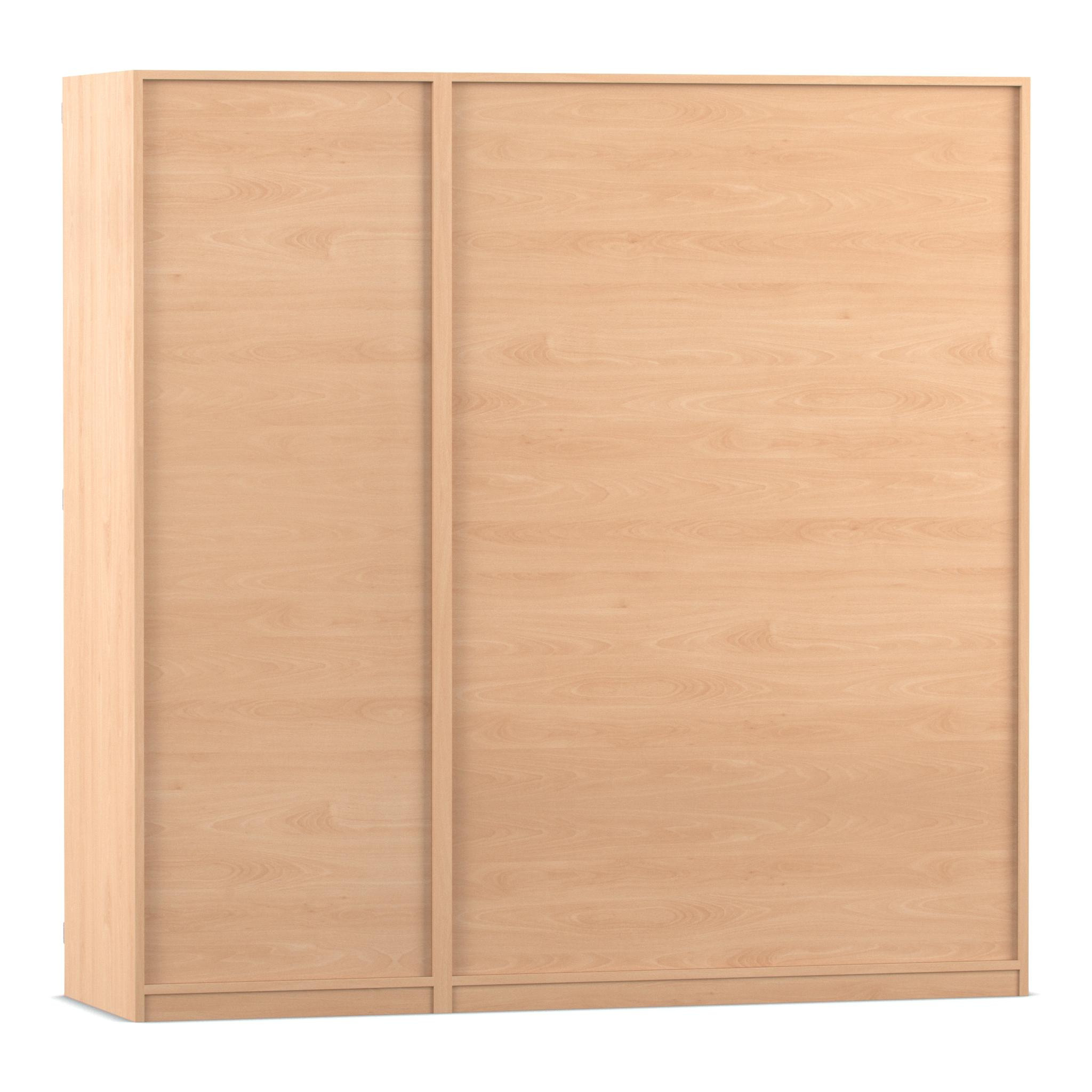 Flexeo® Musikschrank, Buche hell, 6 große Boxen bunt, Breite 190,5 cm, Schloss