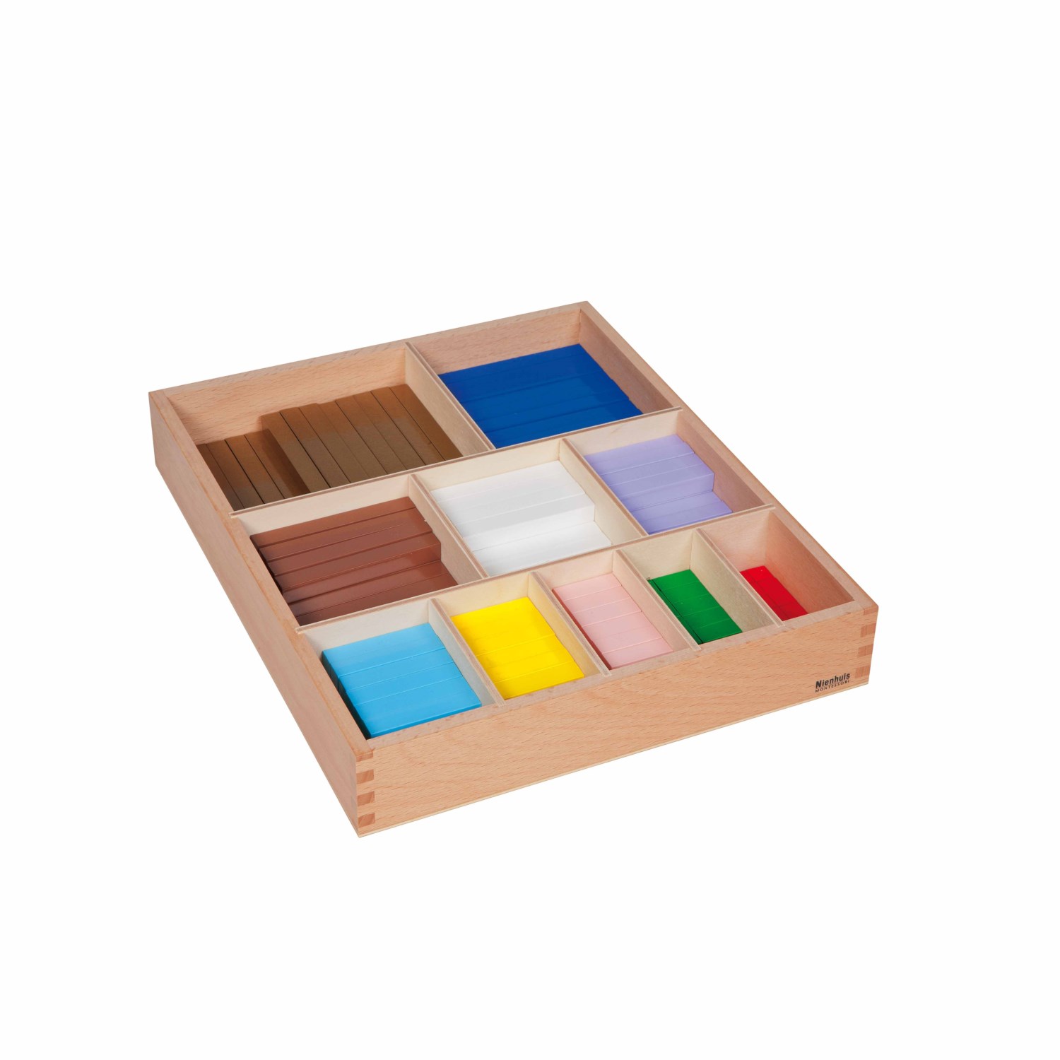 Montessori Rechenstäbchen farbig im Kasten