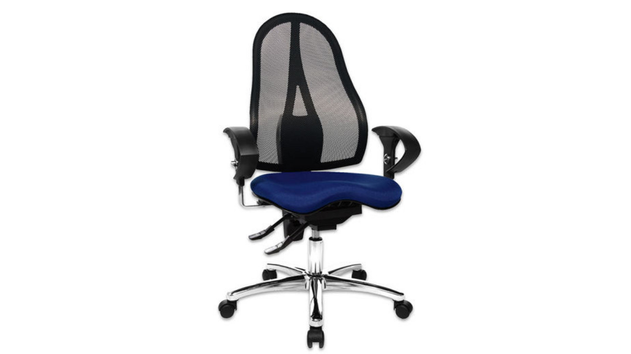 Topstar Bürostuhl ?air comfort?, marineblau mit Teppichbodenrollen