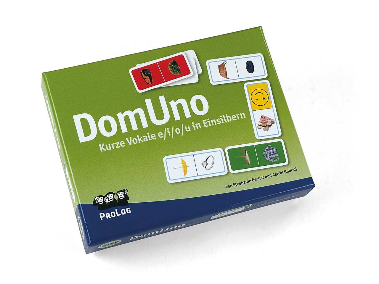 DomUno: Kurze Vokale i/e/o/u in Einsilbern, Sprachlernspiel, ab 5 Jahre