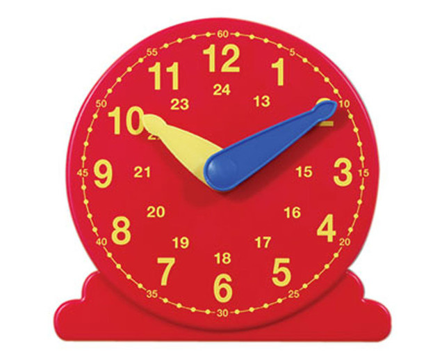 Lernuhr-Schüleruhr rot synchron,13 cm Durchmesser, 2. Klasse