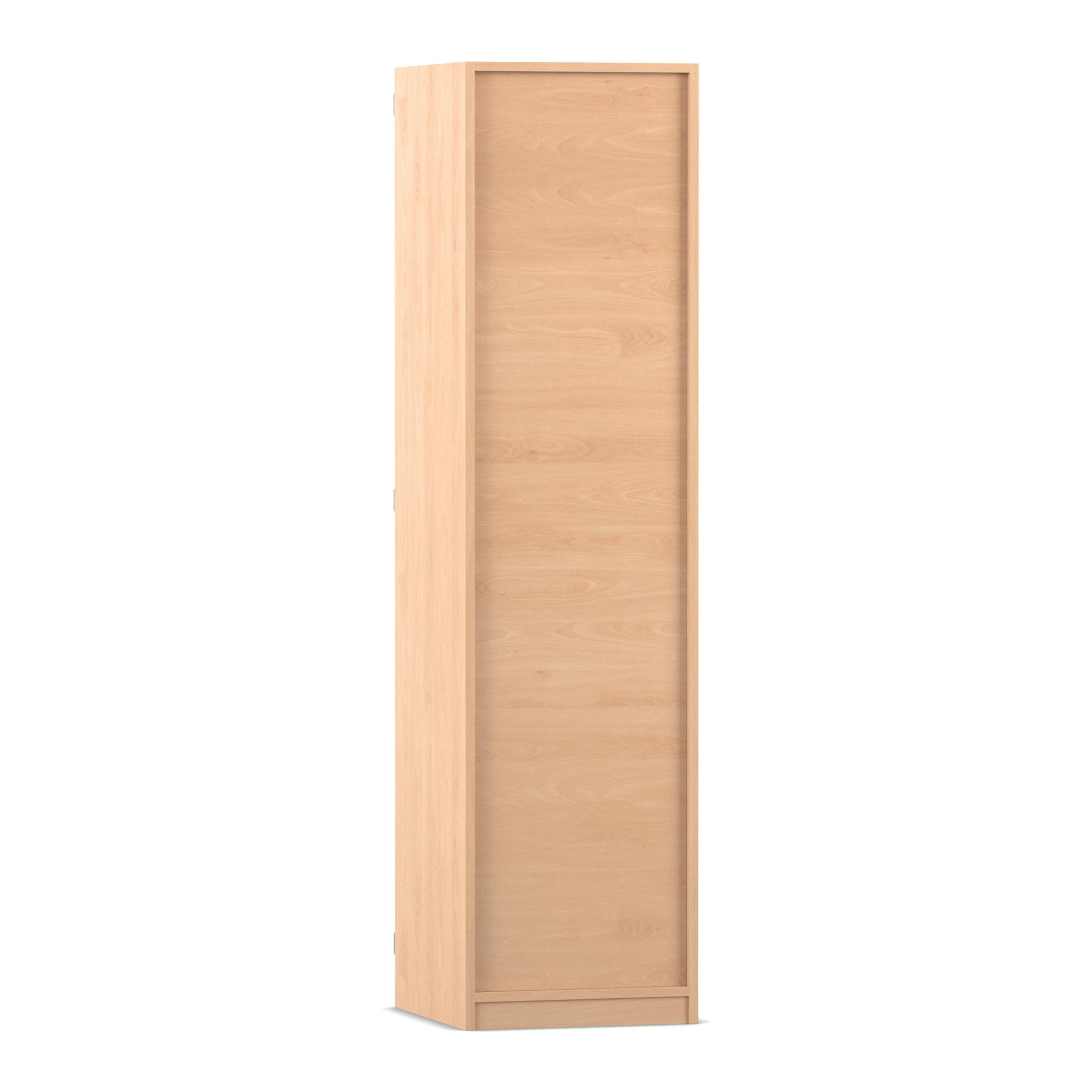 Flexeo Schließfachschrank 5 geschlossene Fächer, Buche hell, Türanschlag links, HxBxT 190 x 48,1 x 40 cm