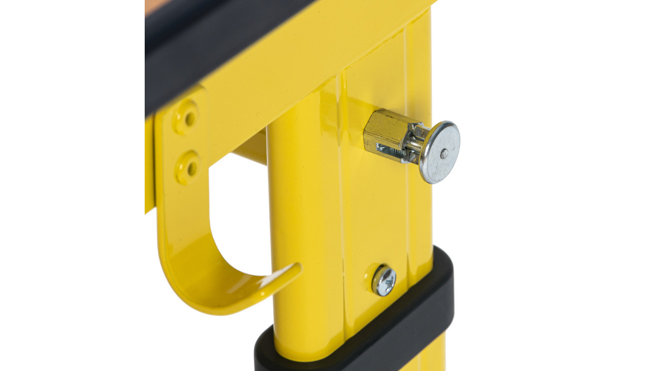 Aluflex Zweier-Schülertisch, höhenverstellbar 58-70 cm, Stahlfarbe zinkgelb, mit Drahtkorbablage, Filzgleiter, 6-12 Jahre