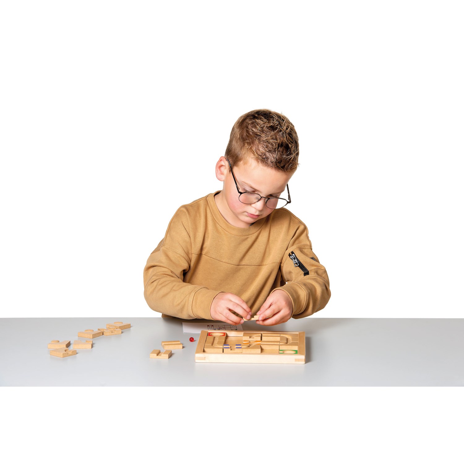 Logikspiel mit Murmeln und Bausteinen, Rolling Logic, Coding-Grundlagen, mit Aufgabenkarten