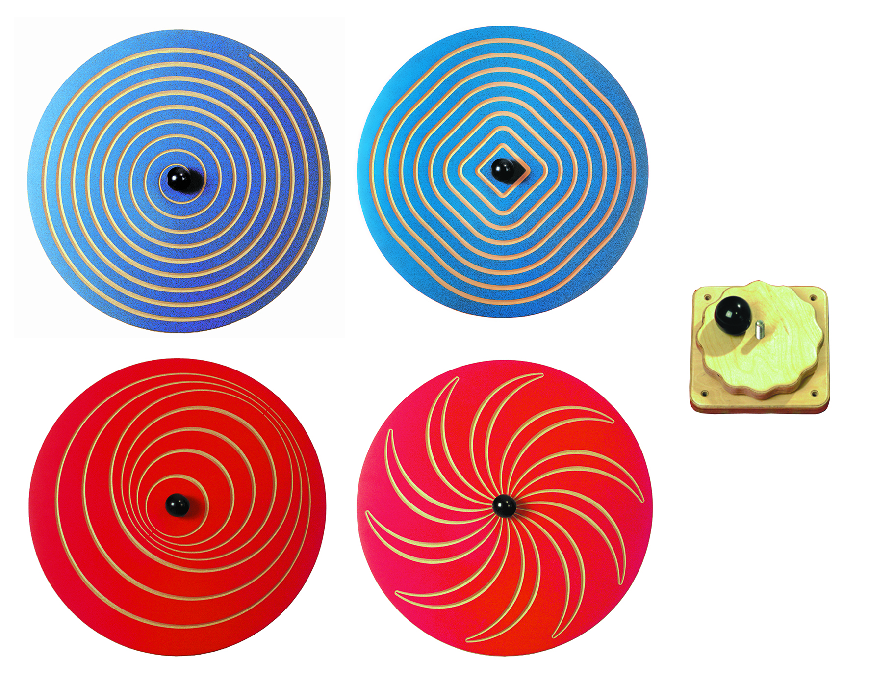 Wandkreisel-Set Spirale/Welle, je Ø 65 cm, inkl. einer Wandhalterung