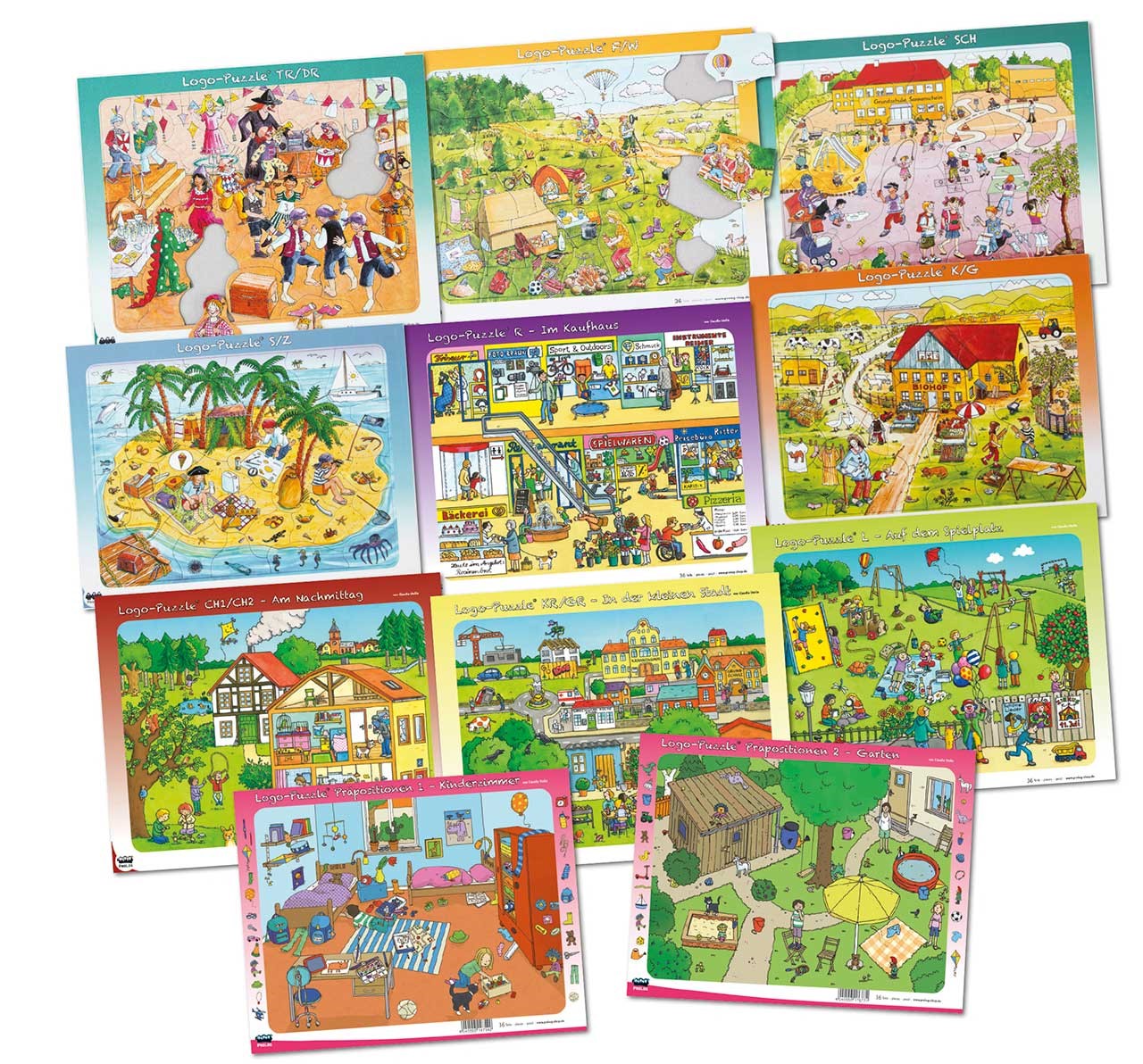 Logo-Puzzles - Gesamtpaket aller 11 Puzzle, ab 4 Jahre
